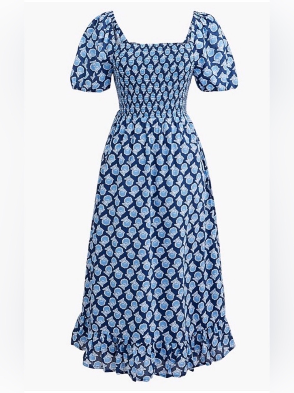 J. Crew Factory Blue Floral Midi Dress